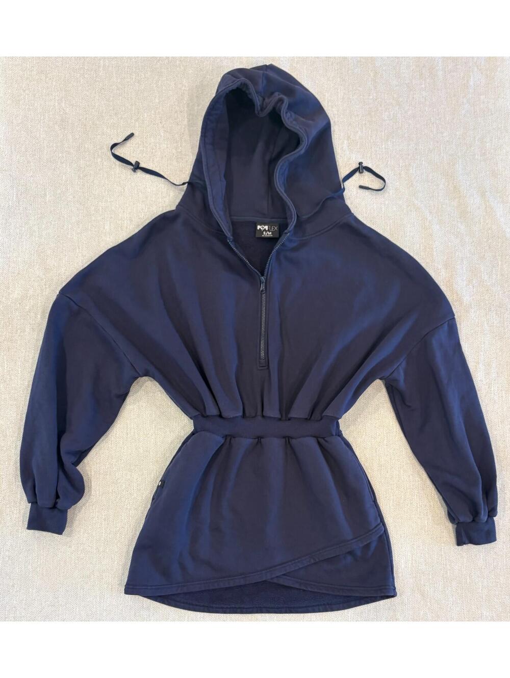 POPFLEX Game Day Dress Hoodie Navy Blue, Size S/M – Quarter-Zip
